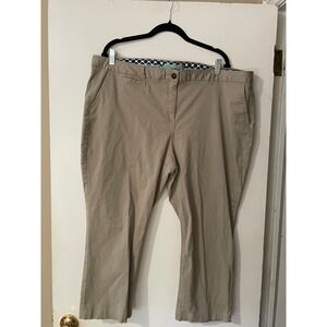 Boden Khaki Pants Womens US 18 Straight Leg‎ Cotton Blend Career Casual